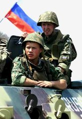 RUSSIAN SOLDIERS ARRIVE NEAR BELGRADE